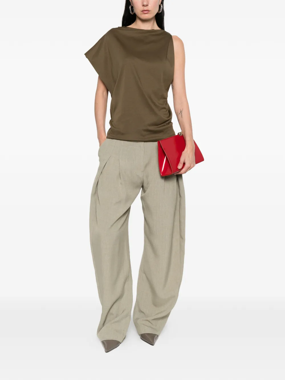  Jacquemus Draped Top - Brown 
