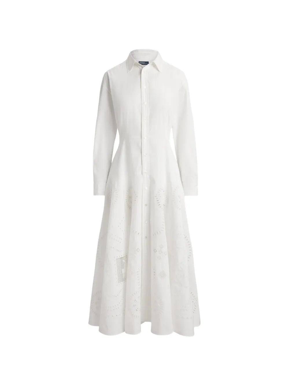 Polo Ralph Lauren Langärmeliges Kleid mit Stickerei - Weiß