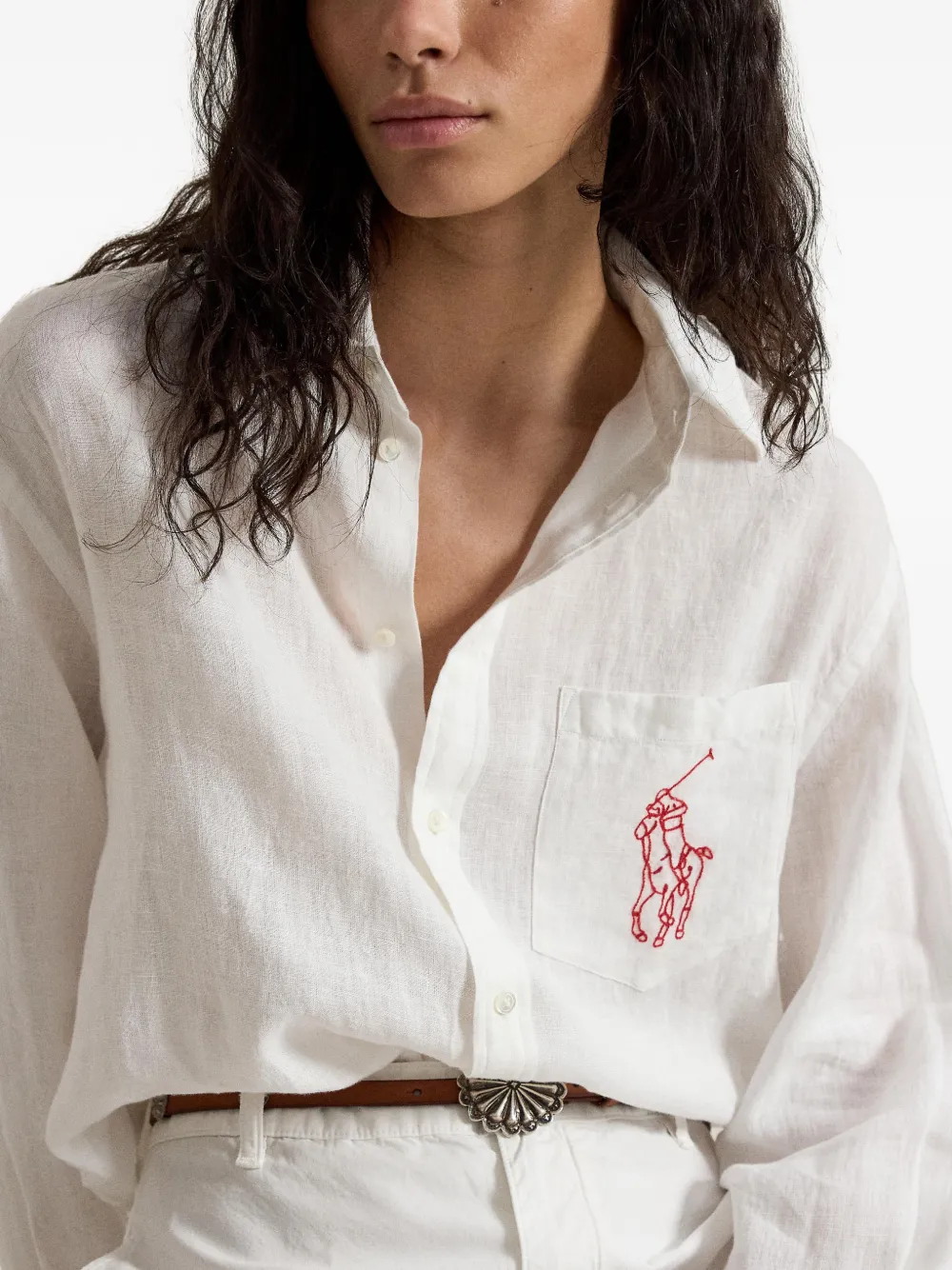Polo Ralph Lauren エンブロイダリーオーバーサイズ リネンシャツ