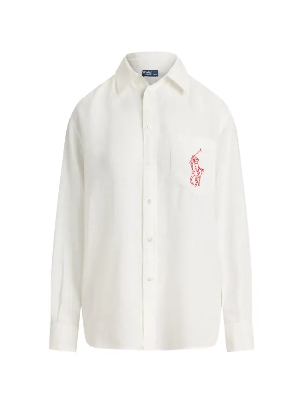 Polo Ralph Lauren エンブロイダリーオーバーサイズ リネンシャツ