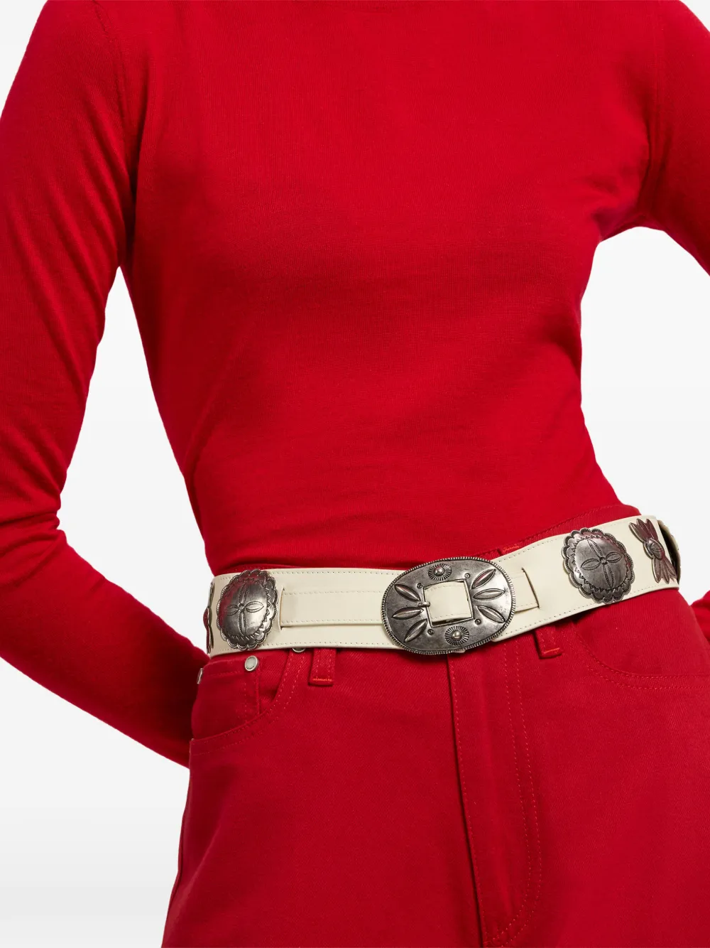 Cast Concho Leather Belt
