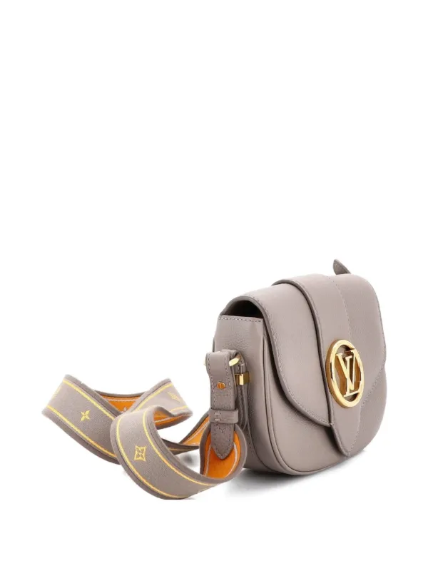 ほぼ未使用 LOUIS VUITTON ルイヴィトン LV ポンヌフ ソフト MM レザー 本革 ミニ ショルダーバッグ ポシェット サコッシュ ブルー 64-10 LOUIS VUITTON（ルイ・ヴィトン） （未使用 展示品）ルイ ヴィトン