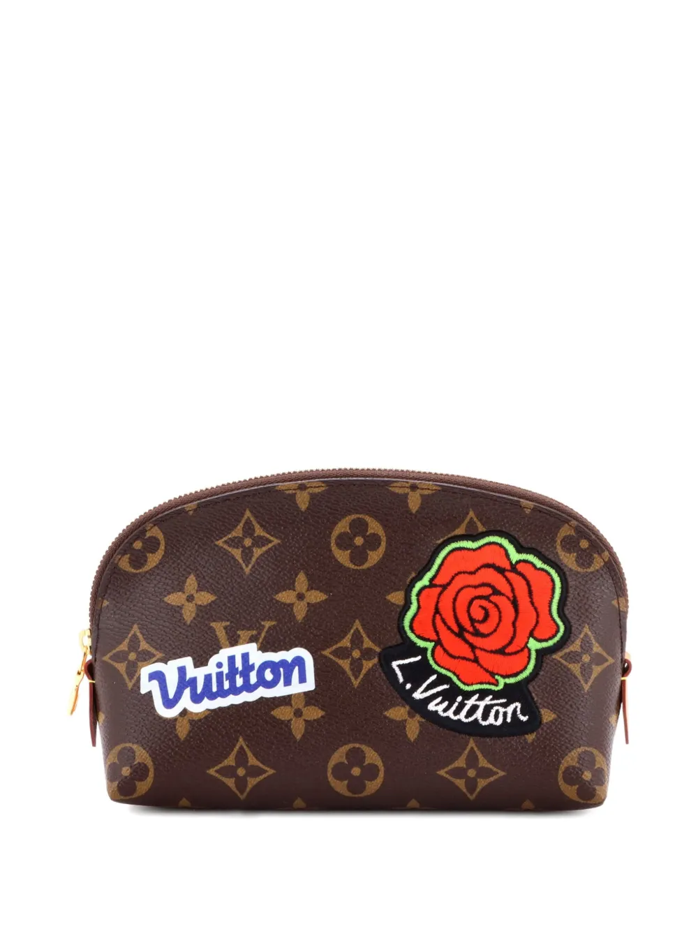 Louis Vuitton Pre-Owned Cosmetic Limited Edition Patches Monogram Canvas pouch - Marrone