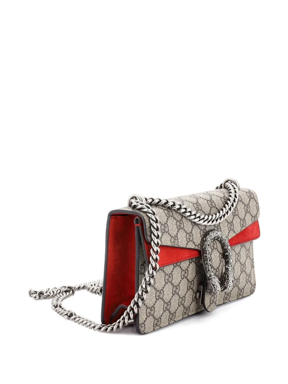  Gucci Pre-owned Dionysus Bag Gg Coated Canvas With Crystal Embellished Metal Small Shoulder Bag - Brown 