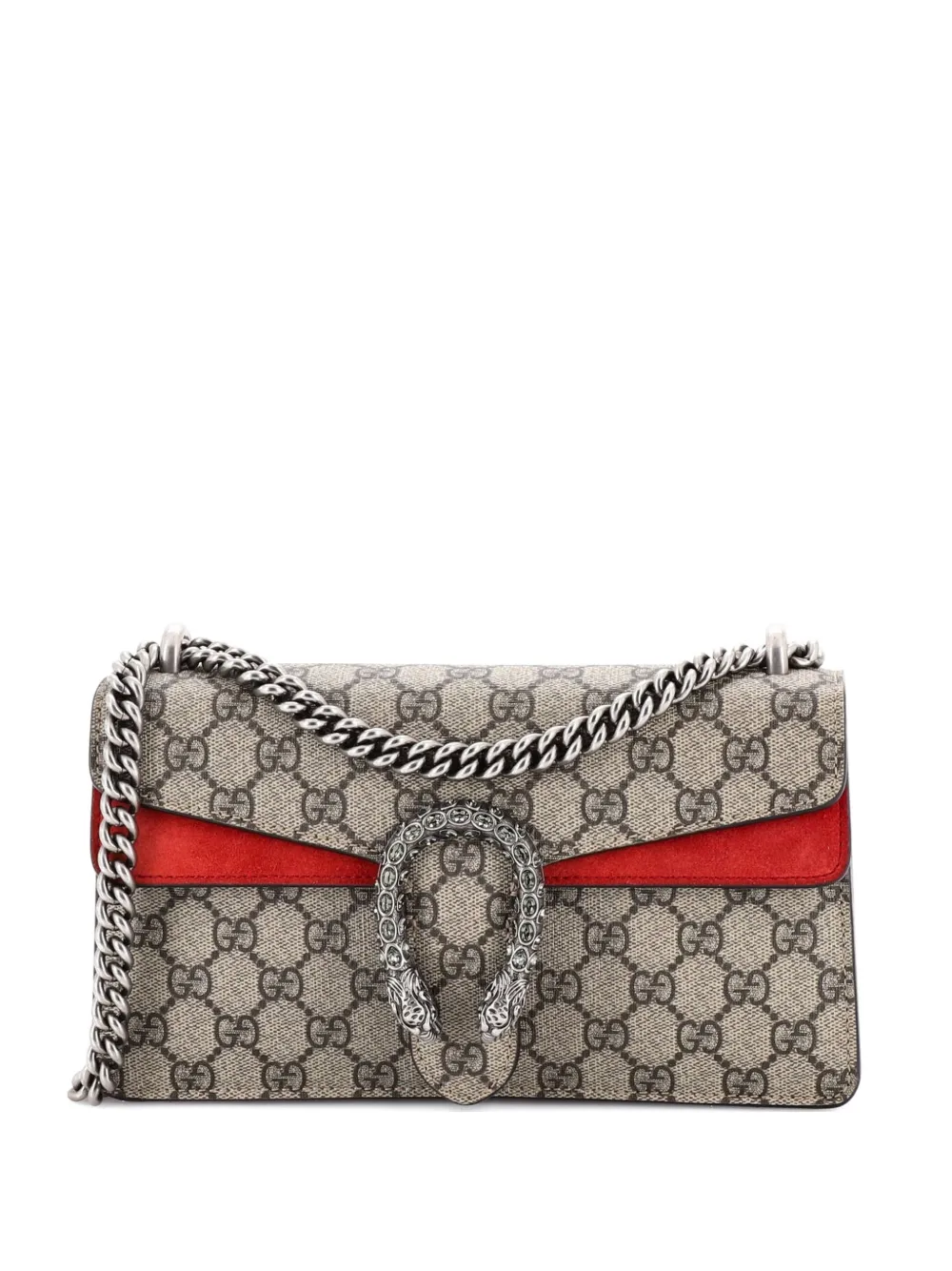 Gucci Pre-Owned Dionysus Bag GG Coated Canvas with Crystal Embellished Metal Small shoulder bag - Marrone