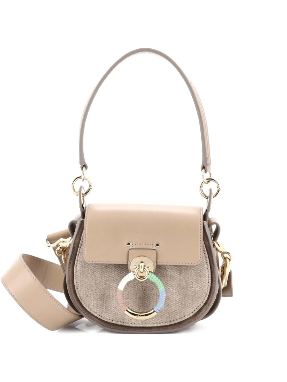 Chloé Pre-Owned Tess Bag Linen and Leather Small shoulder bag - Toni neutri