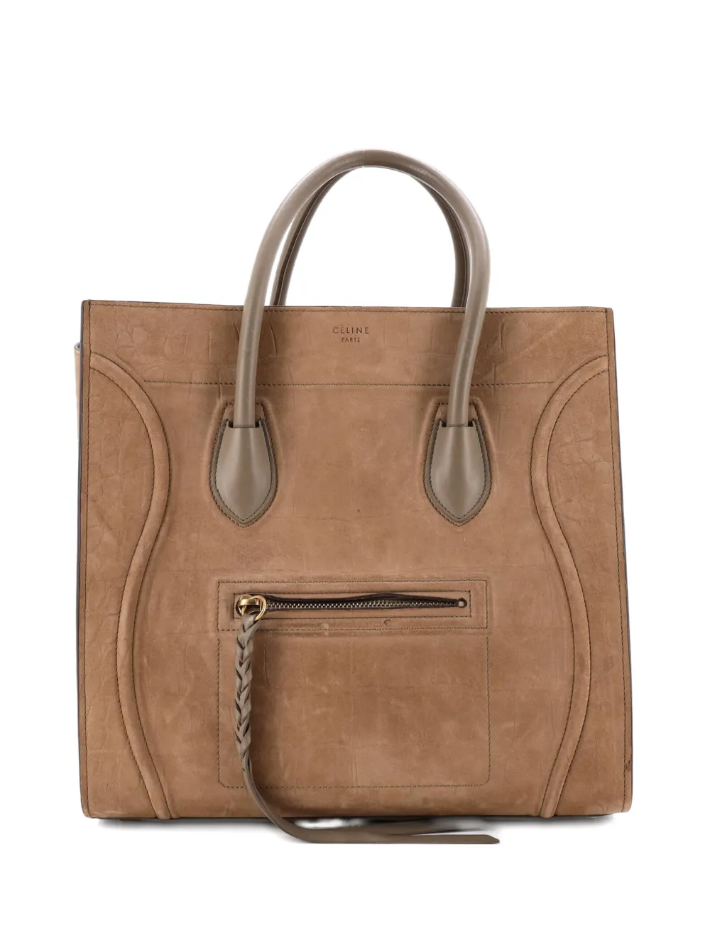 Celine Pre-Owned Phantom Bag Crocodile Embossed Nubuck Medium tote bag - Nude