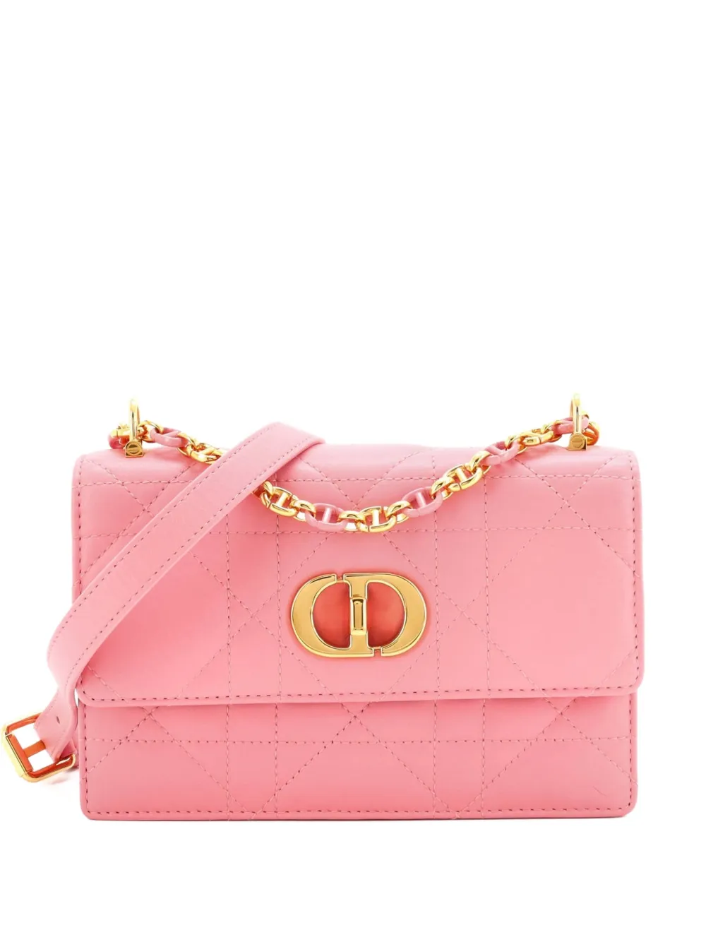 Christian Dior Pre-Owned Miss Caro Flap Bag Cannage Quilt Calfskin Mini crossbody bag - Rosa