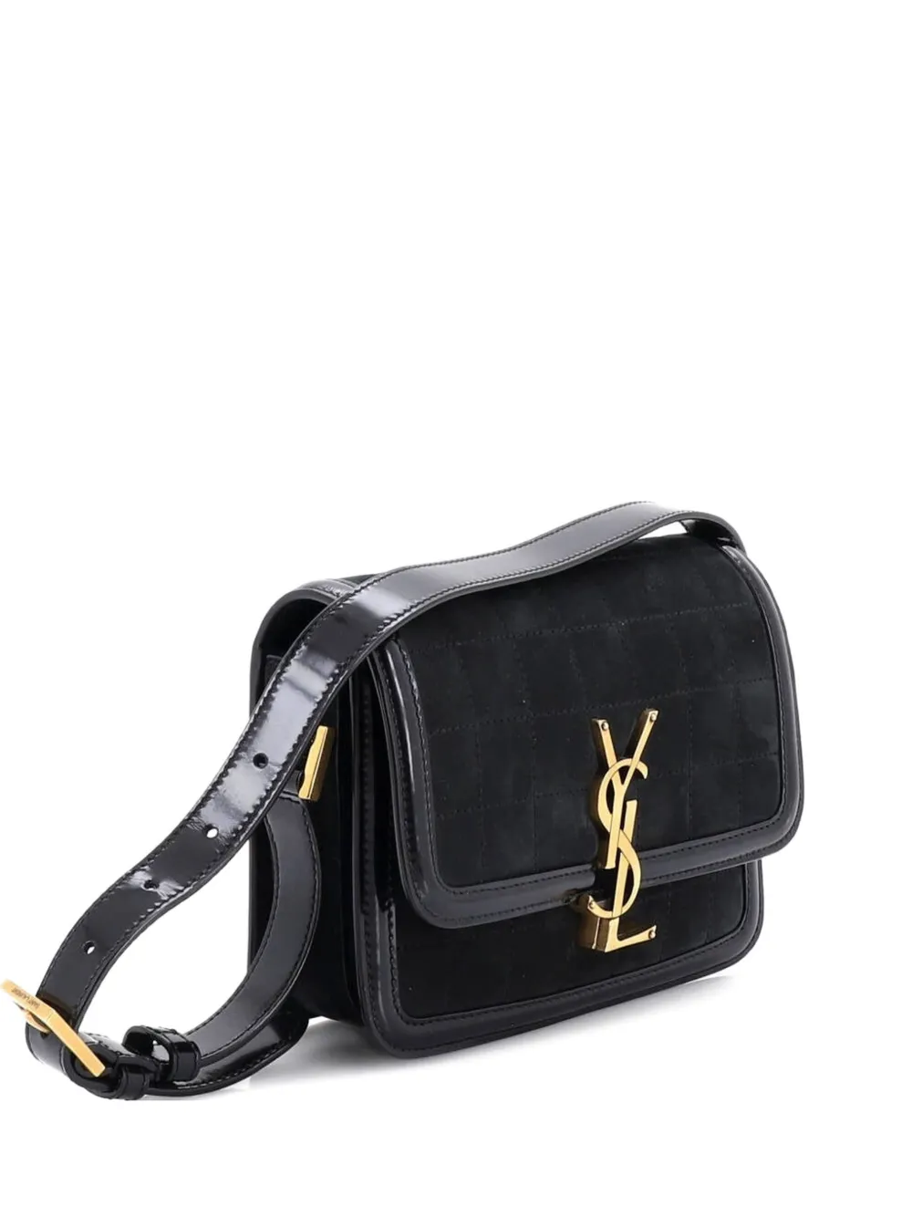 Saint Laurent Pre-Owned Solferino Bag Quilted Suede Small shoulder bag - Nero