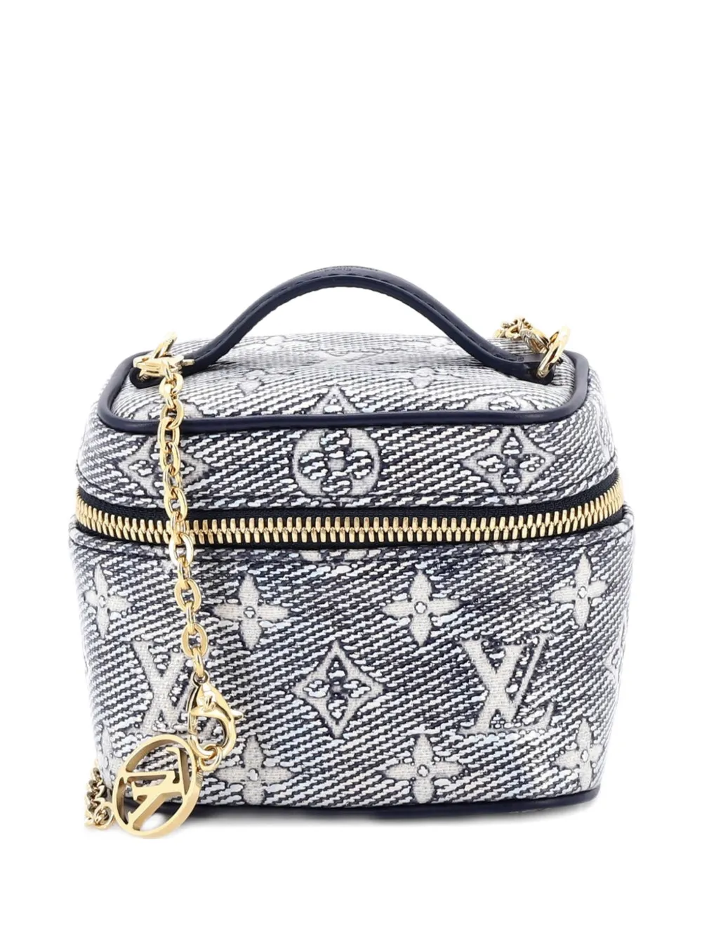 Louis Vuitton Pre-Owned Borsa a tracolla Vanity Case micro in tela con monogramma jacquard - Blu