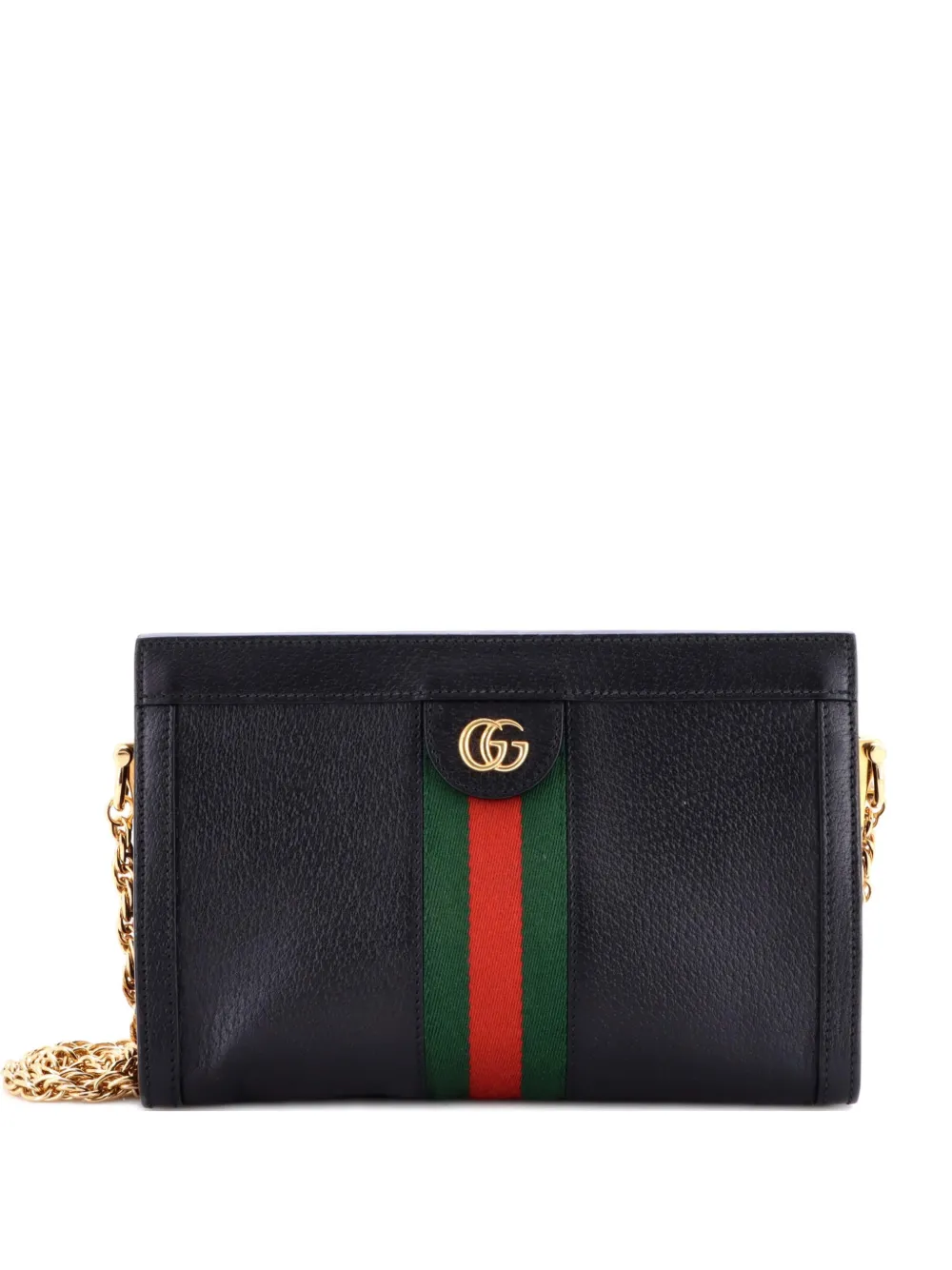 Gucci Pre-Owned Ophidia Chain Shoulder Bag Leather Small crossbody bag - Nero