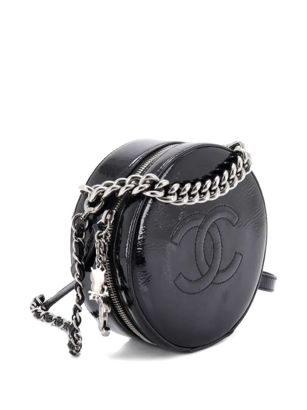 Round As Earth Patent Crossbody Bag