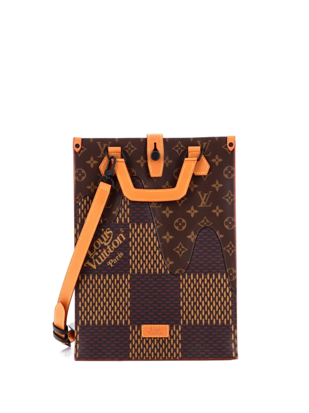 Louis Vuitton Pre-Owned Nigo Limited Edition Giant Damier and Monogram Canvas Mini tote bag - Marrone