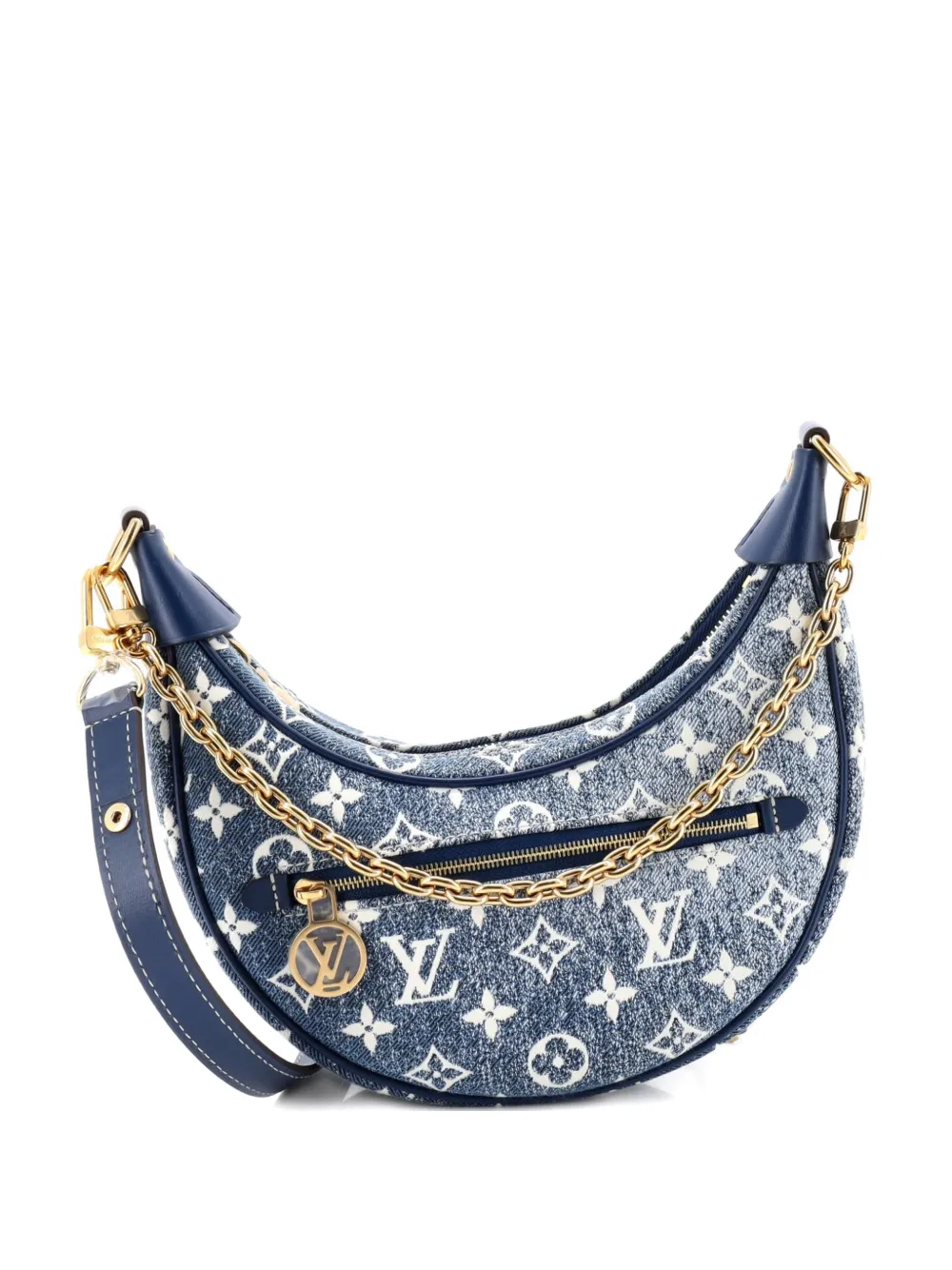 Louis Vuitton Pre-Owned Loop Handbag Monogram Jacquard Denim hobo bag - Blu