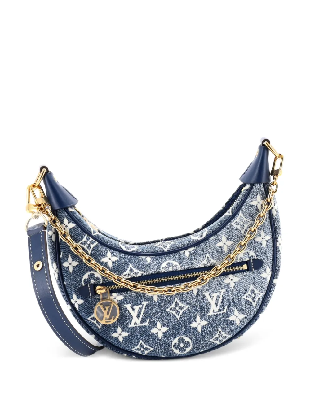 Louis Vuitton Pre-Owned Loop Handbag Monogram Jacquard Denim hobo bag - Blu