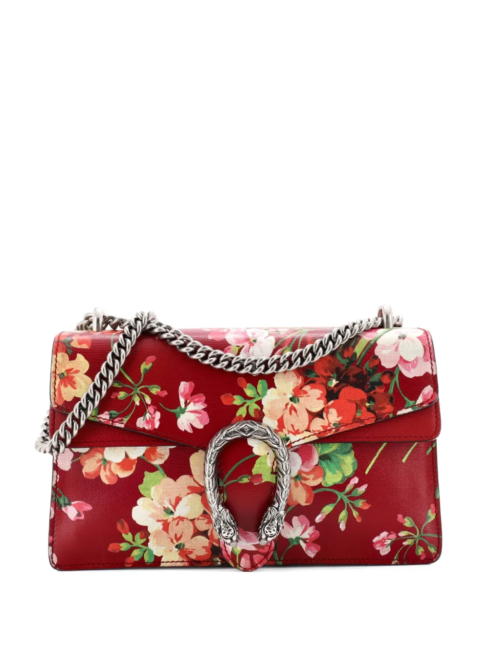 Gucci Pre-Owned Dionysus Bag Blooms Print Leather Small shoulder bag - Rosso
