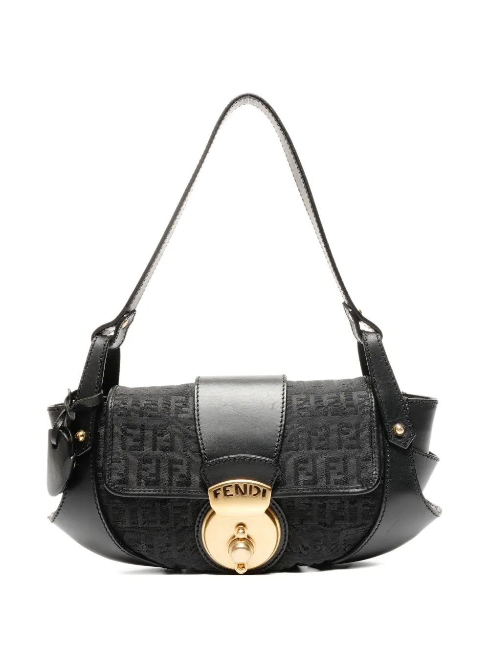 Fendi Pre-Owned 1990s zucchino lock shoulder bag - Nero