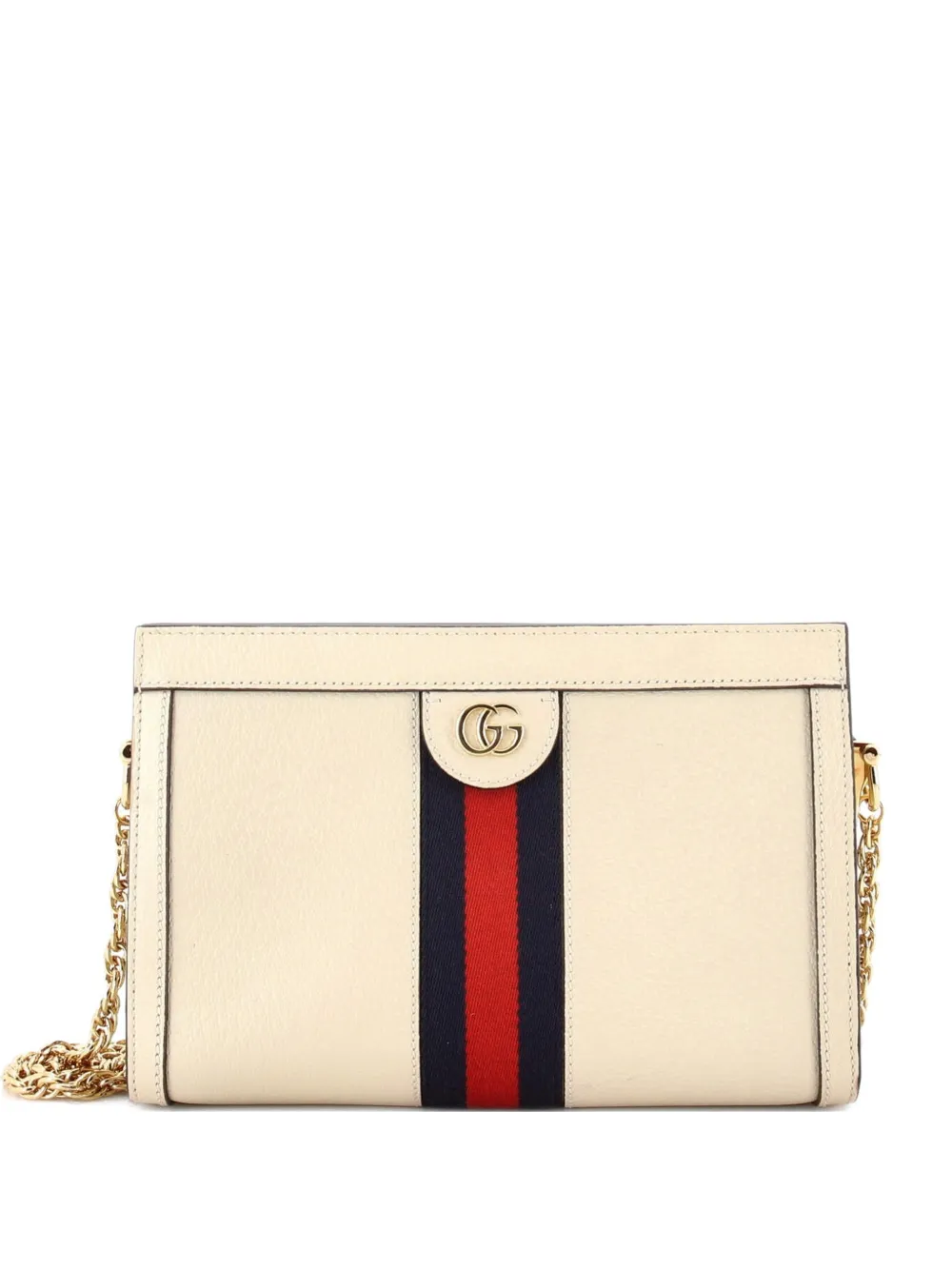 Gucci Pre-Owned Ophidia Chain Shoulder Bag Leather Small crossbody bag - Bianco