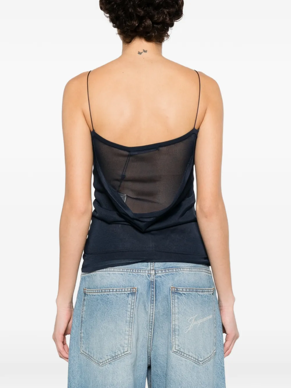 Jacquemus The Plumetis gebreide tanktop Blauw