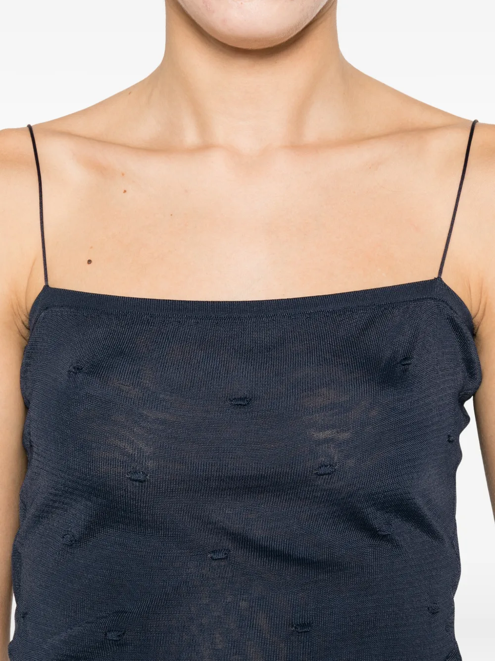Jacquemus The Plumetis gebreide tanktop Blauw