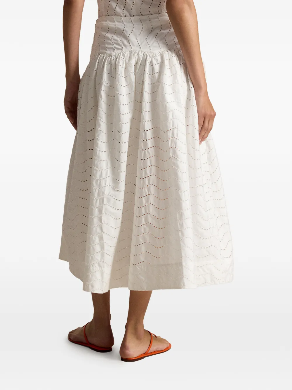 Polo Ralph Lauren Gelaagde rok met ringlets Wit