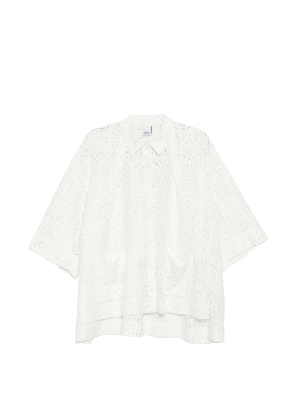 GDeL by gaze de lin square-lace shirt - White