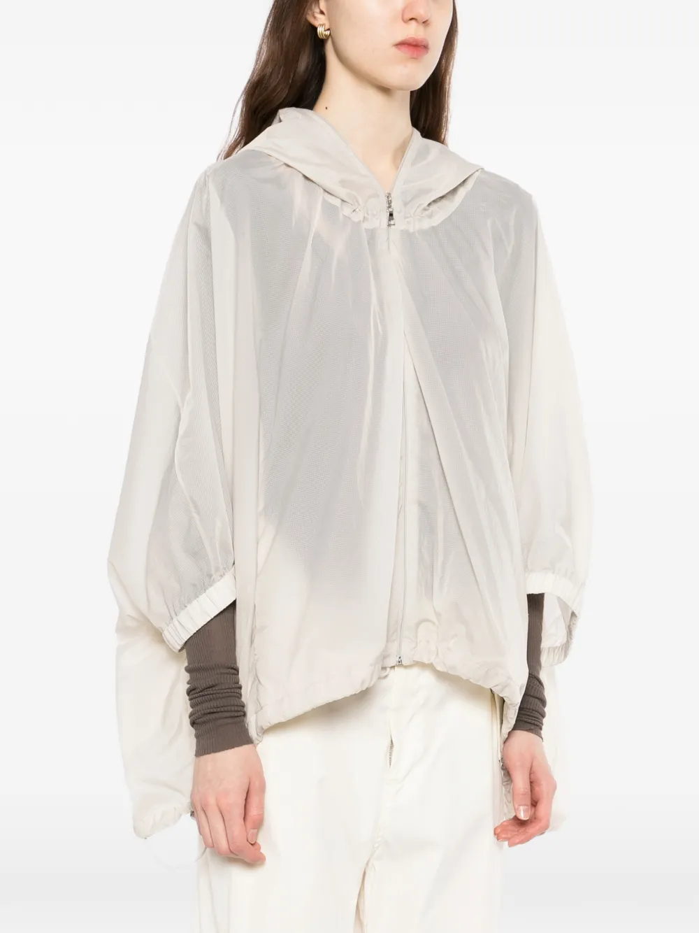  Gdel By Gaze De Lin Lip-stop Hooded Jacket - Neutrals 