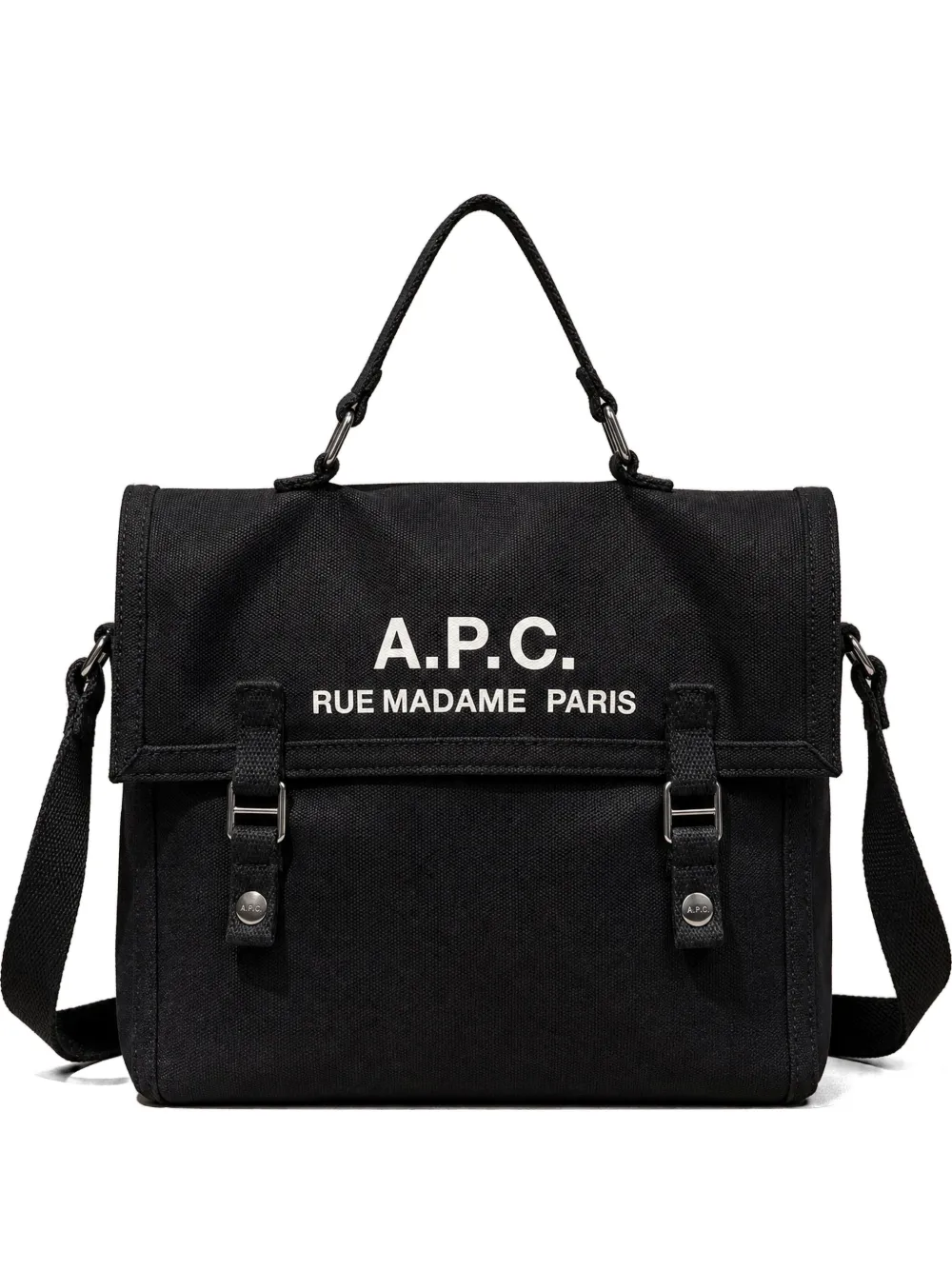 A.P.C. logo-print canvas tote bag - Nero