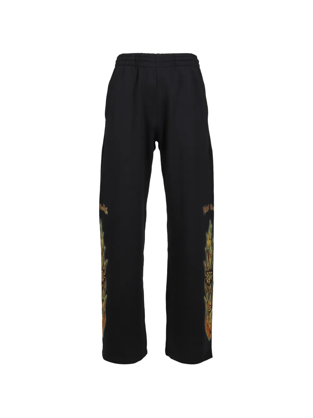 We11done flame-graphic track pants - Nero