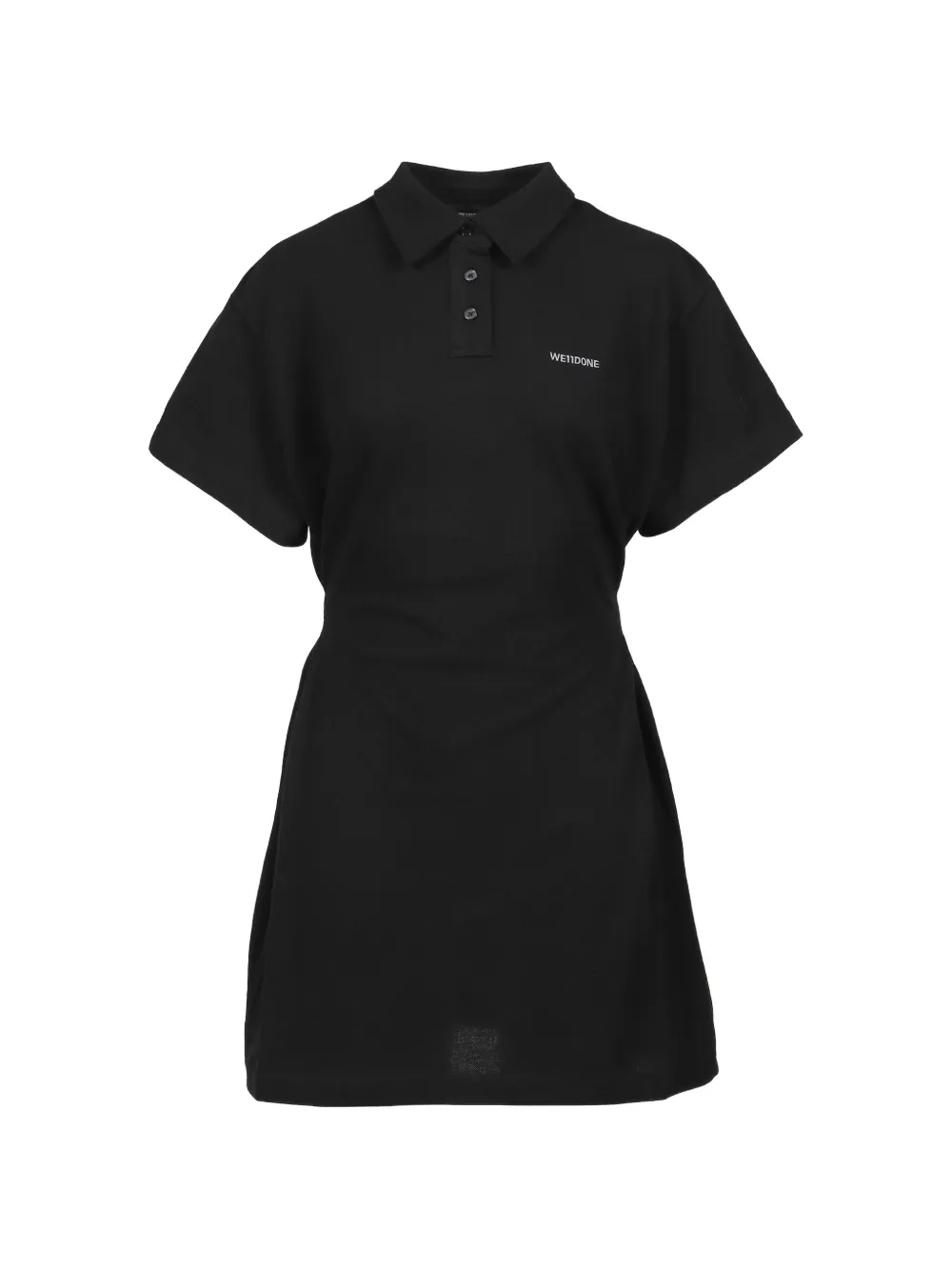 We11done polo-collar mini dress - Nero