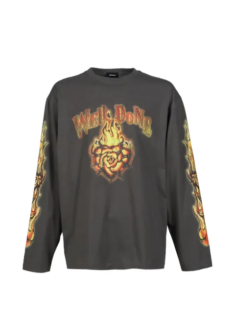 We11done flame-graphic T-shirt