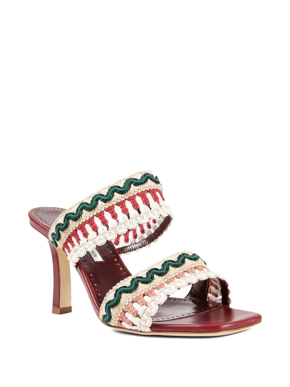 Manolo Blahnik Mabecomu geweven sandalen Rood