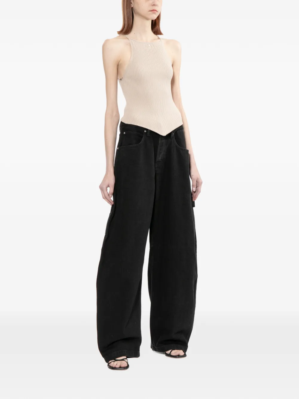  Courrèges Ribbed Tank Top - Neutrals 