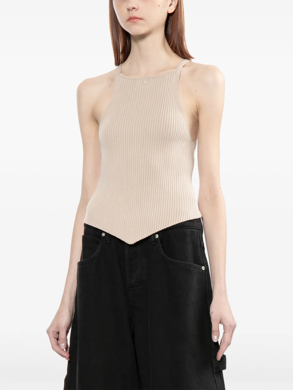  Courrèges Ribbed Tank Top - Neutrals 