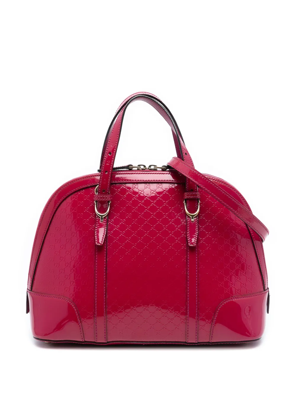 Gucci Pre-Owned 2016-2025 Medium Microguccissima Patent Nice Dome satchel - Rosso