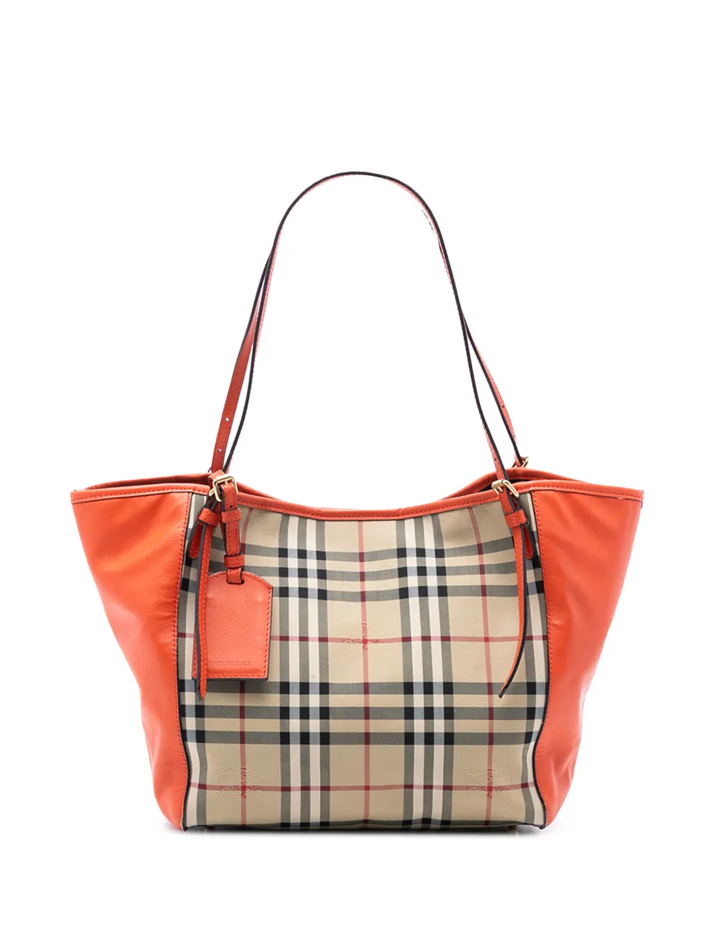 Burberry Pre-Owned 2000-2017 Small Haymarket Check Canvas and Leather Canterbury tote bag - Marrone