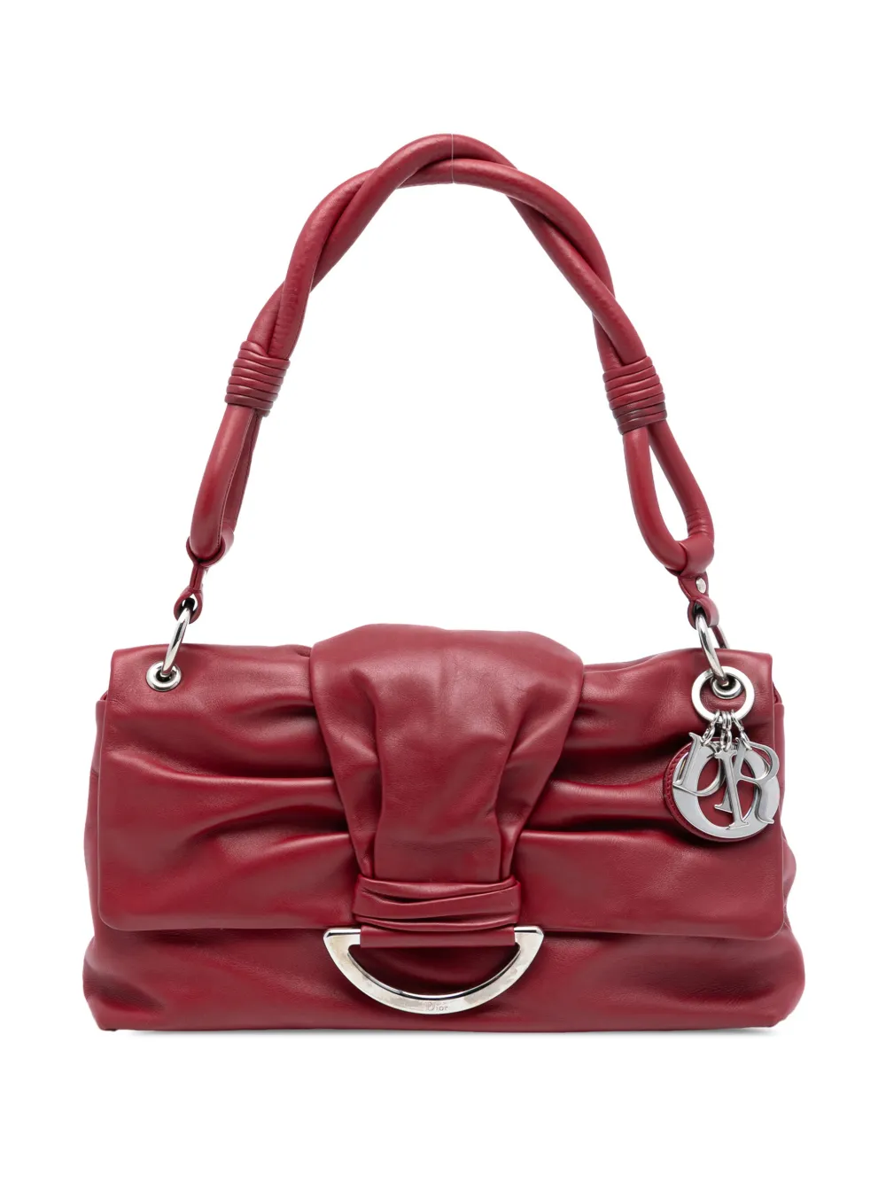 Christian Dior Pre-Owned 2009 Small Lambskin Demi Lune Flap shoulder bag - Rosso
