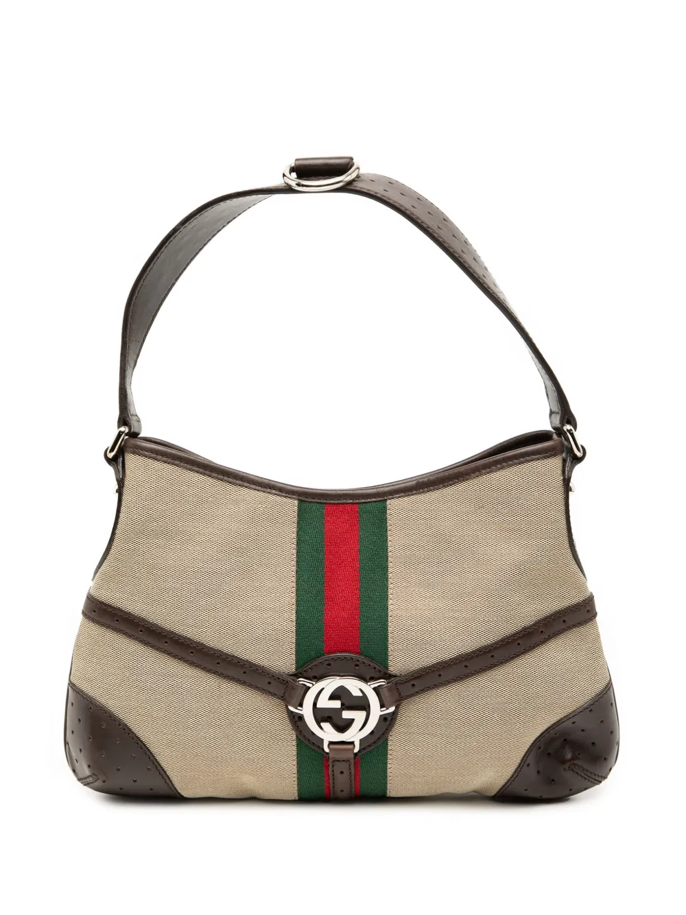 Gucci Pre-Owned 2000-2015 Canvas Web Reins shoulder bag - Marrone
