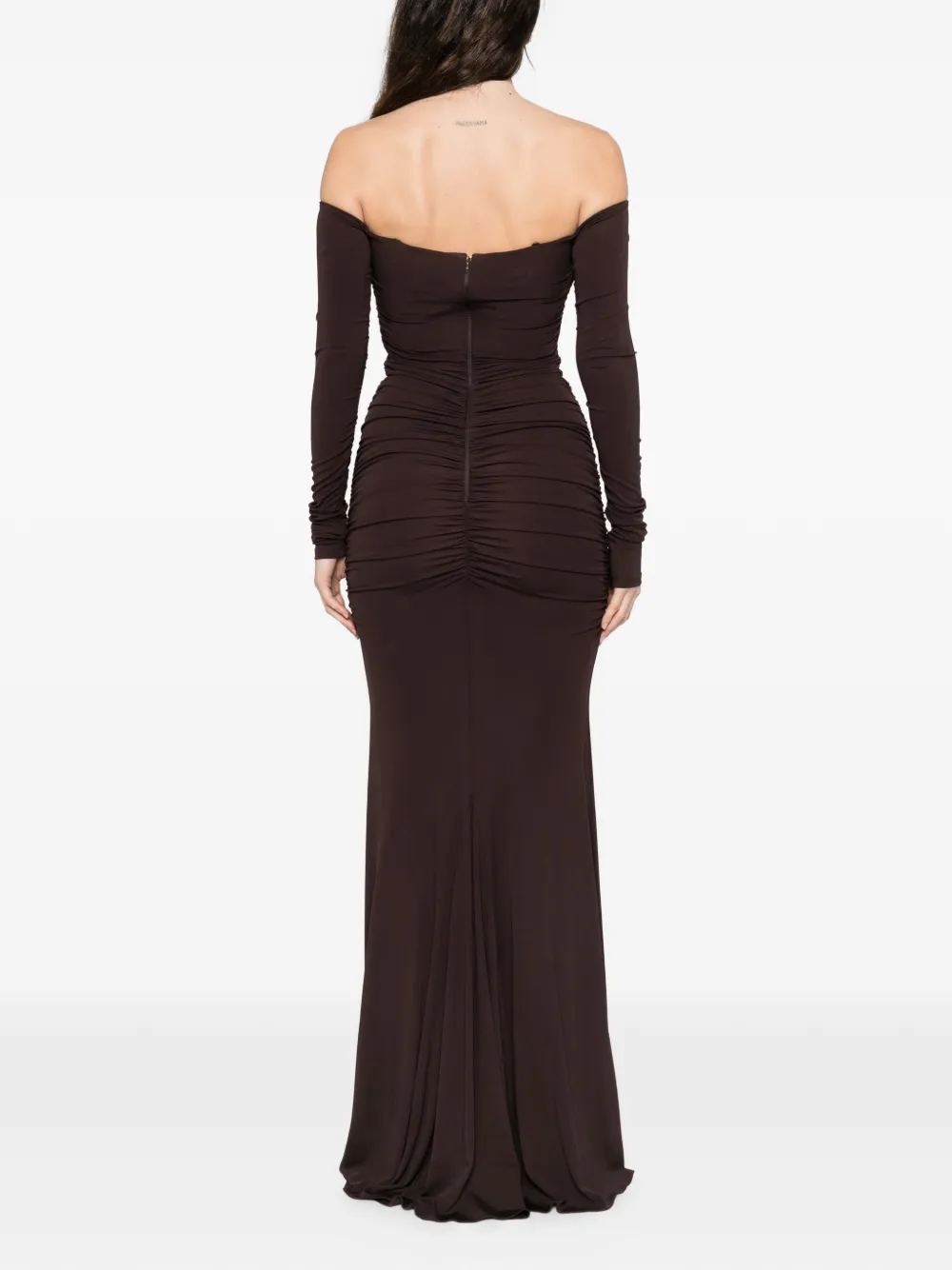 Off-The-Shoulder Gathered Maxi Dress
