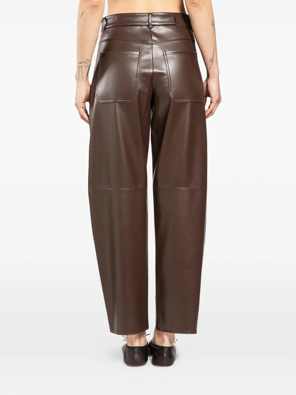  's Max Mara Faux-leather Trousers - Brown 