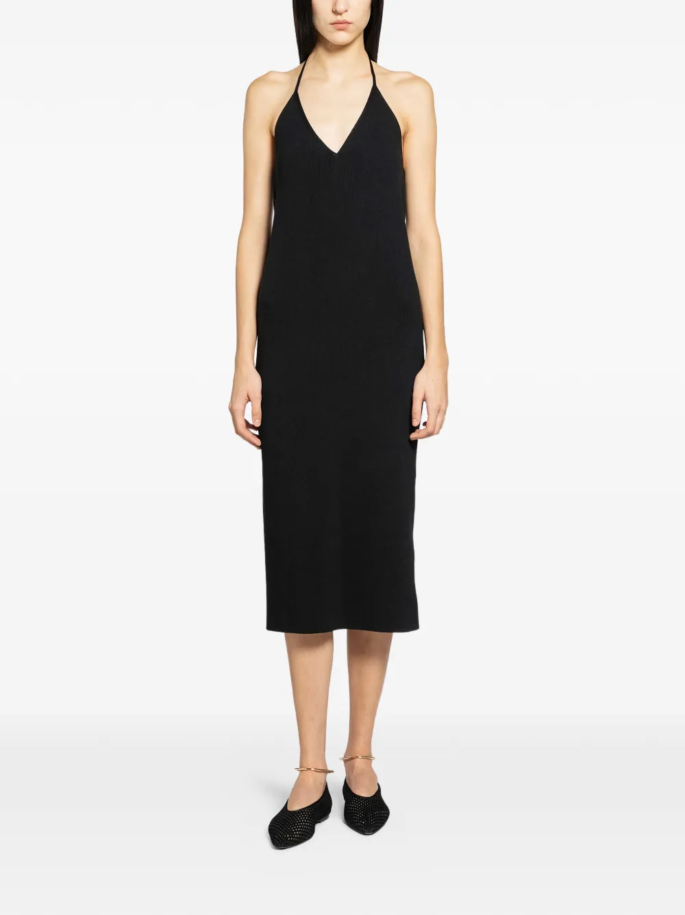 Jil Sander sleeveless midi dress - Nero