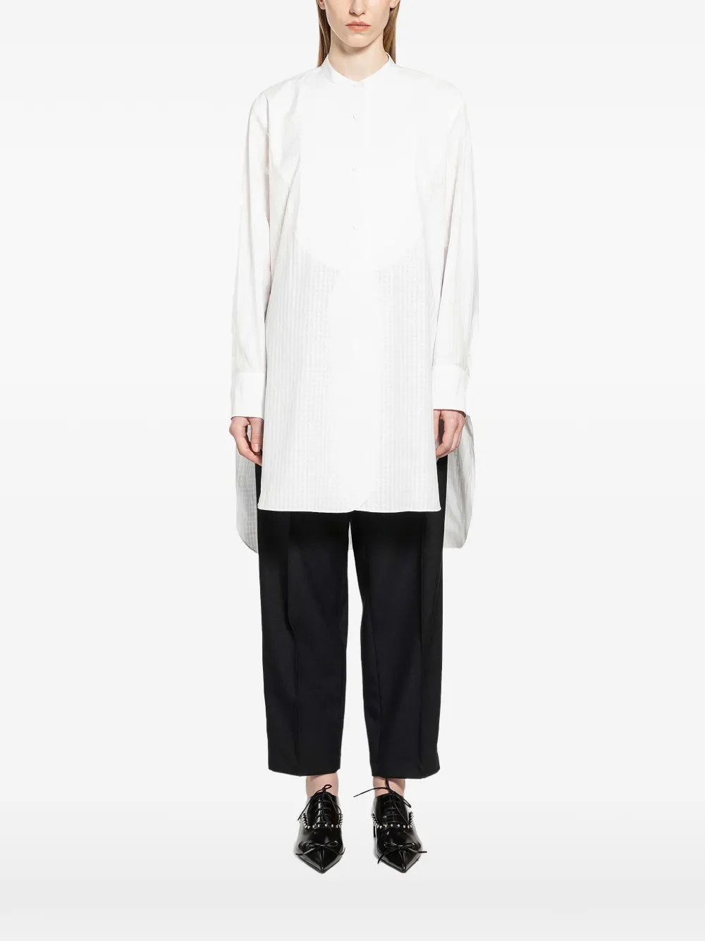 Jil Sander band collar shirt - Bianco