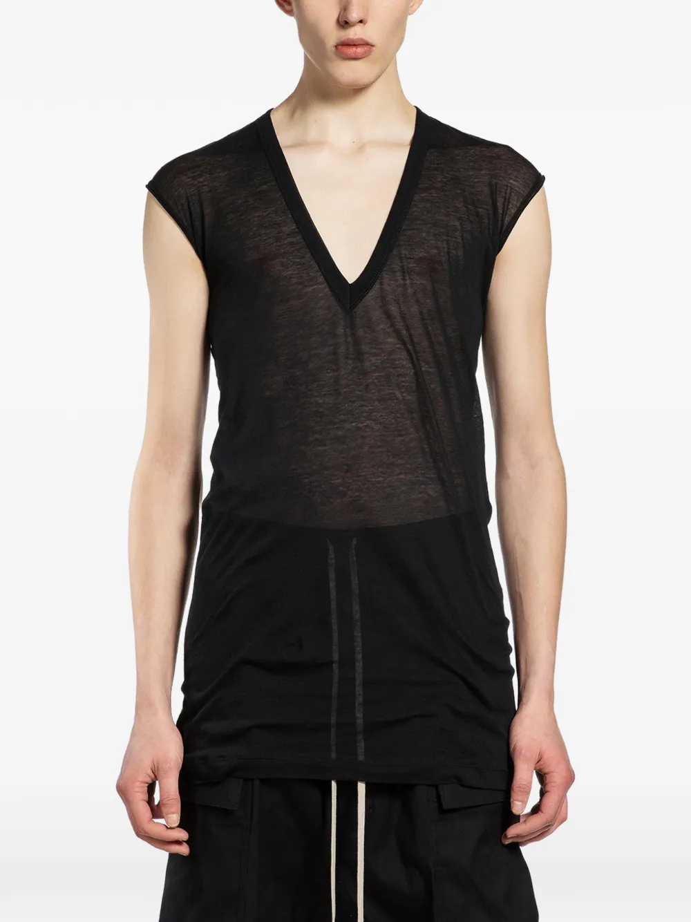 Rick Owens V-neck sleeveless T-shirt - Nero