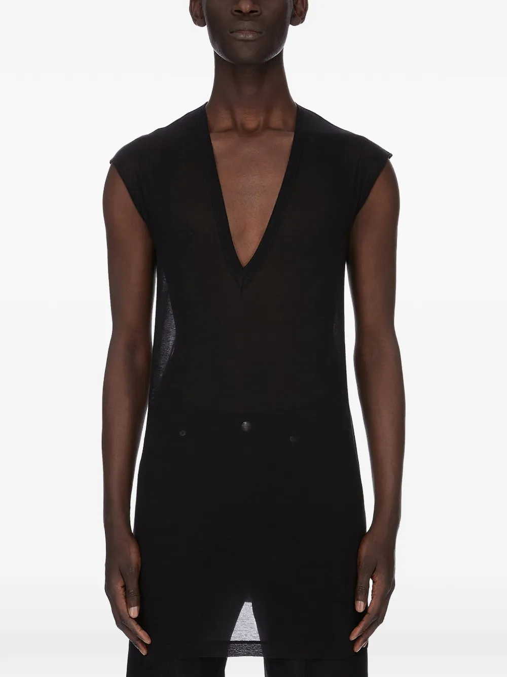 Rick Owens Mouwloos T-shirt met V-hals Zwart