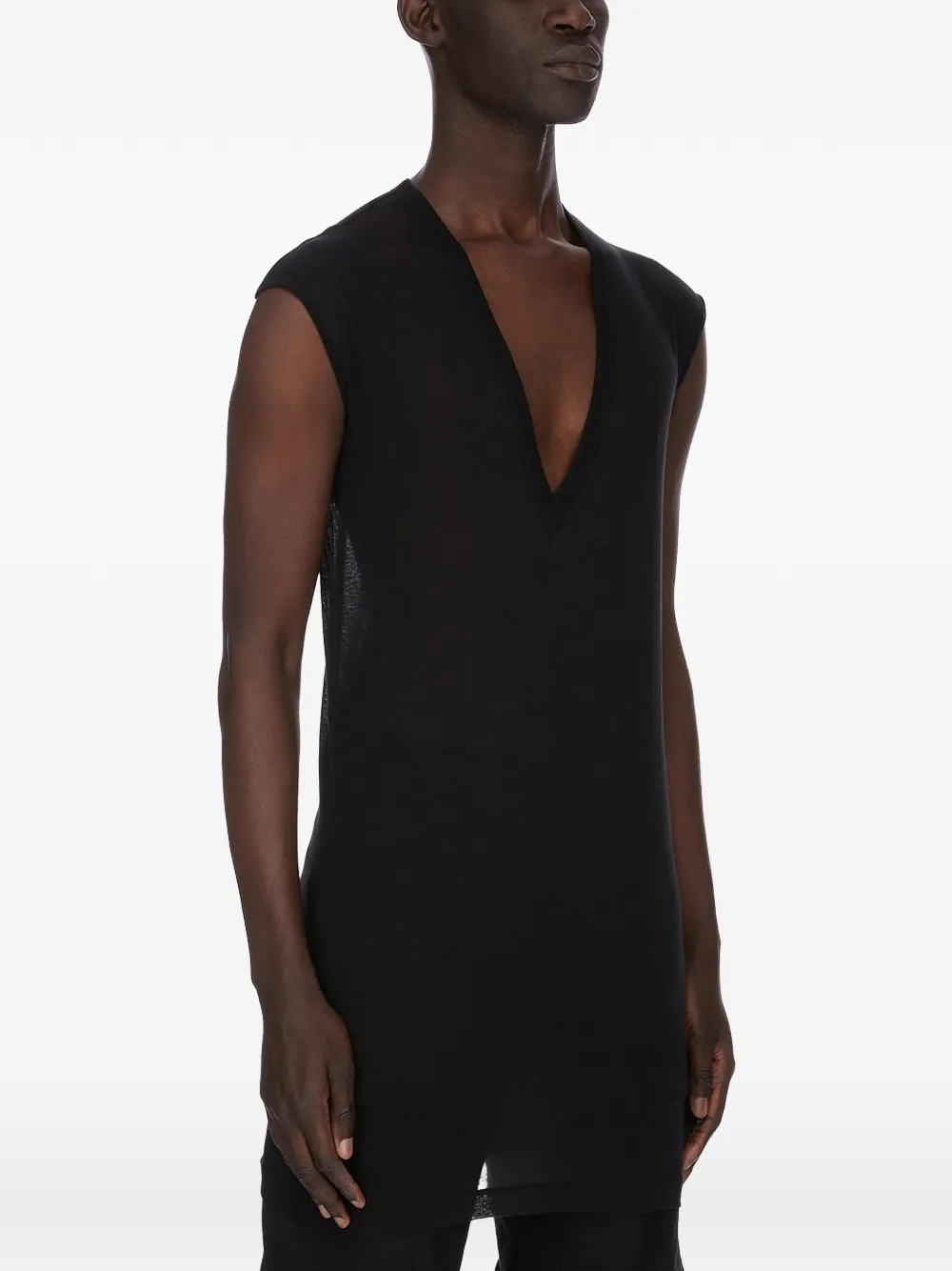 Rick Owens Mouwloos T-shirt met V-hals Zwart