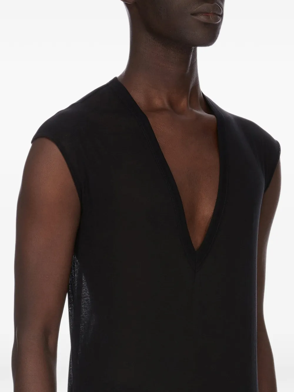 Rick Owens Mouwloos T-shirt met V-hals Zwart