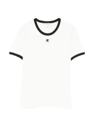最終処分‼️【正規品タグ付】Courrèges コントラストトリム Tシャツ Courrèges コントラストトリム Tシャツ | ホワイト | FARFETCH JP