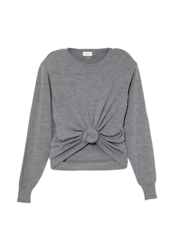 Magda Butrym Knotted Longsleeve in Grey Knitwear