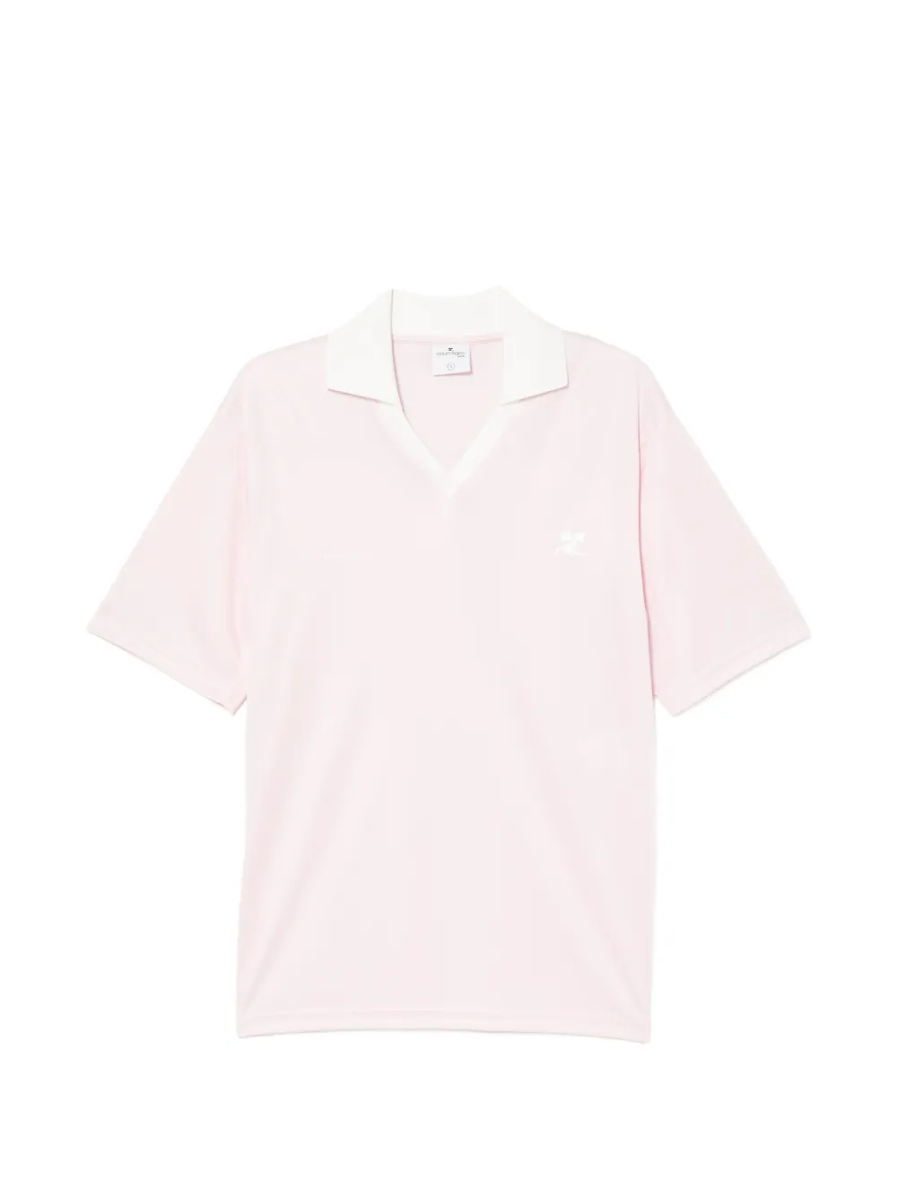 Courrèges T-shirt con scollo a V - Rosa