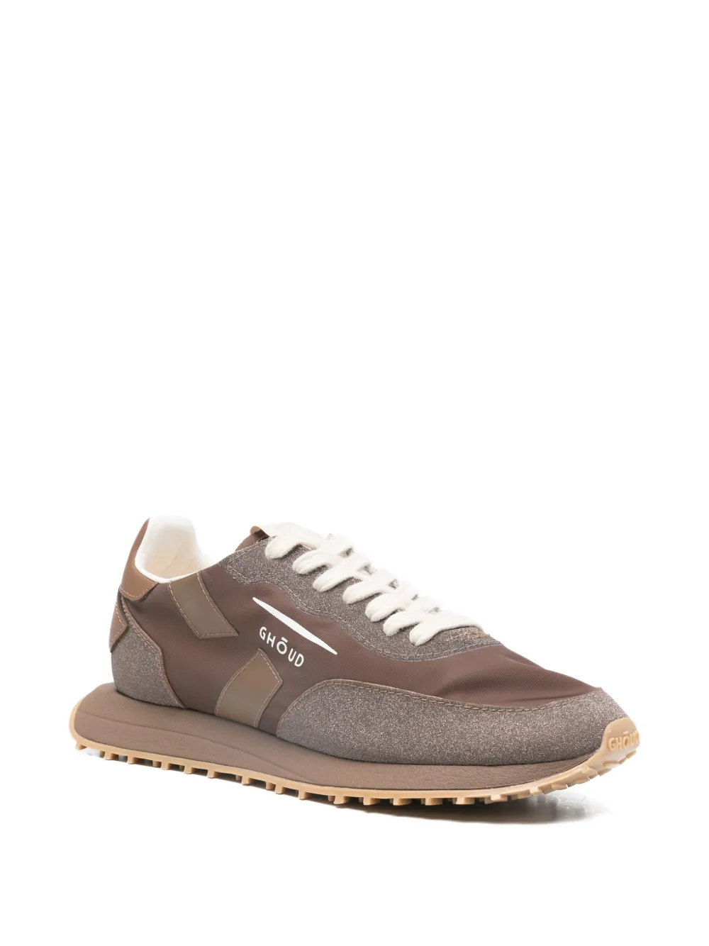 GHŌUD Rush sneakers met glitterdetail Bruin
